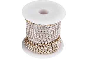 3mm Rhinestone Cup Chain 10M Crystal Rhinestone Close Chain Crystal Clear Glass Trimming Claw Chain Crafts DIY Sewing Accesso