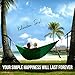 Yes4All Lightweight Double Camping Hammock with Strap & Carry Bag – Nylon Parachute Hammock / Lightweight Portable Hammock for Camping, Hiking (Green)
