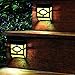 Greluna Solar Fence Lights,2 Modes Solar LED Outdoor Wall Lights for Deck, Fence, Patio, Front Door, Stair, Landscape, Yard and Driveway Path,Warm White/Color Changing,Pack of 2