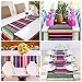 2 Pack Mexican Serape Table Runner 14 x 84 Inch for Mexican Party Wedding Decorations Outdoor Picnics Dining Table, Fringe Cotton Handwoven Table Runners