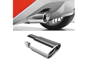 Universal Chrome Exhaust Tip, 1.5"–2.1" Inlet, Stainless Steel, Adjustable Car Muffler Decorative Tip, Fits Pipes with 1.5–2.