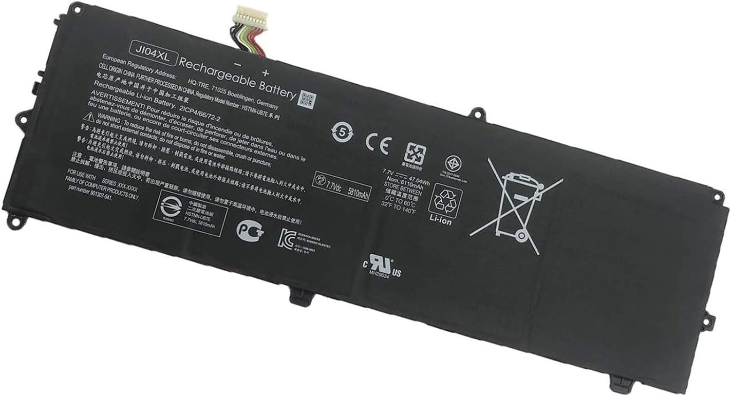 JI04XL HSTNN-UB7E 901307-541 901247-855 JI04047XL Laptop Battery Replacement for Hp Elite X2 1012 G2 Elite X2 1012 G2-1LV76EA Series (7.7V 47.04Wh 6110mAh)