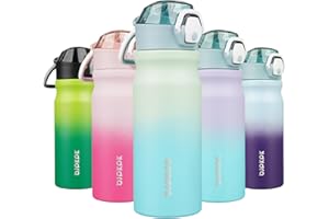 BJPKPK Insulated Water Bottle 18oz Stainless Steel Water Bottles With Straw And Carry Handle Double Wall Metal Thermos,Mint