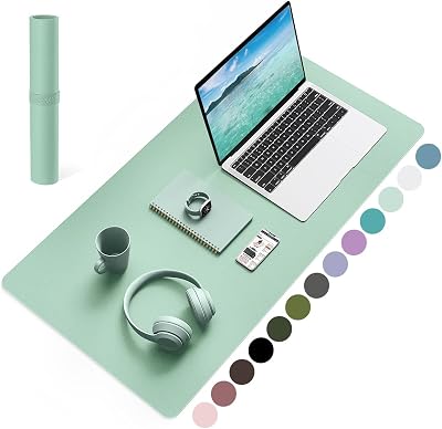 YSAGi Non-Slip Desk Pad Waterproof PVC Leather 80x40 cm Light Green