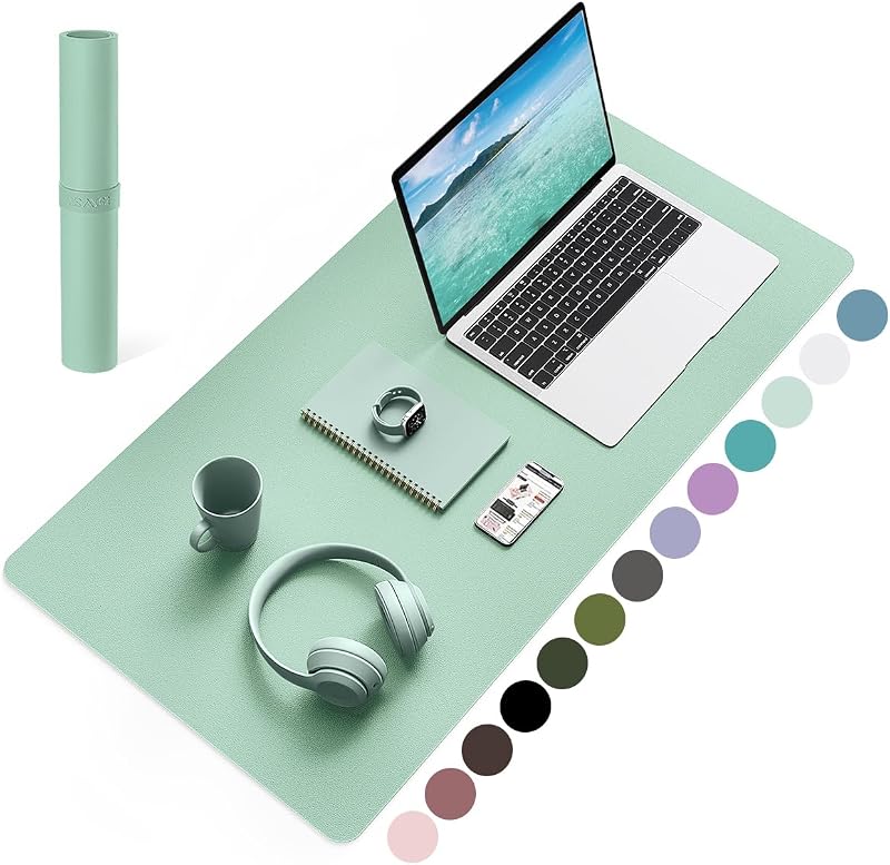 YSAGi Non-Slip Desk Pad Waterproof PVC Leather 80x40 cm Light Green