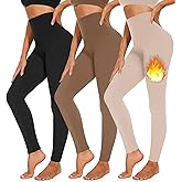 3 Pack Fleece Lined Leggings Women High Waisted Warm Winter Yoga Pants for Women Thermal Running Workout Leggings