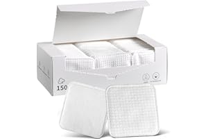 Vexlytra Large Cotton Pads for Face(150 count), Soft & Lint-Free Cotton Squares with Pressed Seam Design, Durable Cotton Roun