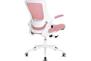 Misolant Desk Chair, Pink Office Chair, Ergonomic Chair, Mesh Office Chair with Adjustable Lumbar Support and Height, Recline Ergonomic Office Desk Chair 360°Swivel Office Chair for Home or Office