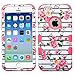 iPhone 6 Case, iPhone 6S Case, JoJoGoldStar Dual Layer Hybrid, Slim Fit Plastic and Silicone TPU Cover with Stylus and Screen Protector - Roses on Stripes