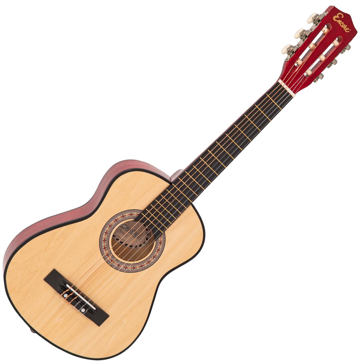 Encore Junior 30" Classical Guitar Starter Pack – Natural | Kids Nylon String Beginner Guitar Set with Bag, Strap, Pitch Pipe, Picks & Online Lessons