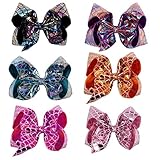Subesty Boutique Mermaid Hair Bows Alligator Clip For Baby Girls Teens 8 Inch