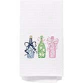 Preppy Chinoiserie Champagne Kitchen Towels, Coquette Bow Dish Towels for Kitchen, Blue and White Chinoiserie Decor Hand Towels for Bathroom, Chinoiserie Decor, Grandmillennial Home Decor, 16x24 Inch