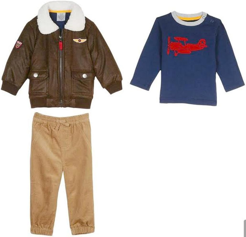Little Me Baby Boys Aviator Pilot Jacket Shirt and Pant Set 24 months