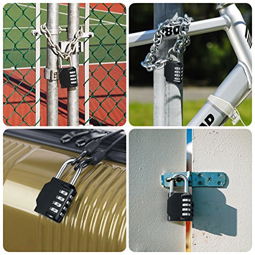 KeeKit Combination Lock, 4 Digit Combination Padlock, Weatherproof Outdoor Gate Lock, Locker Lock for School, Gym, Employee, Combination Lock for Case, Toolbox, Hasp Cabinet and Storage, 2 Pack