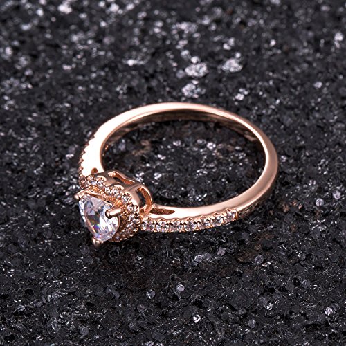 MDFUN Luxurious Rose Plated Cubic Zirconia Infinity Love Solitaire Promise Eternity Ring (6)