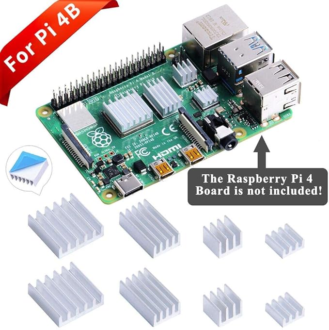 GeeekPi 8PCS Heatsinks for Raspberry Pi 4 Model B