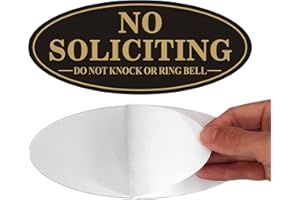 MONGFUN No Soliciting Sign, No Solicitors Sign for Front Door, 2 Pack Self-Adhesive Aluminum Metal No Solitation Do Not Knock or Ring Bell Sign, 7.0 x 3.0 inches Weather Resistant Signs for Home Doorbell Business Outside (Black/Gold)