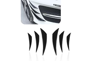 cerfioo 6 PCS Car Spoiler Canard Kit, Front Bumper Lip Splitter Body Anti-Collision Diffuser, Exterior Soft Rubber Decorative Vehicle Sticker Accessories, Suitable for Most Models (Gloss Black)