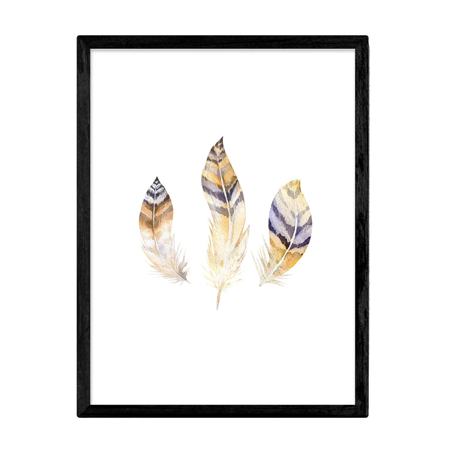 Nacnic Poster with illustration of animal. Sheet with children's animal pictures. apache feathers. A4 unframed