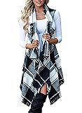 Inorin Womens Sleeveless Plaid Asymmetrical Hem