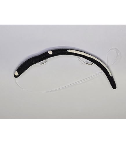 Kelly's® Two-Hook Weedless 12 Pack Anise Scented Pre-Rigged Soft Plastic 5.5 Inch Worm 9 Colors Available Made in The USA (Black White) : Sports & Outdoors