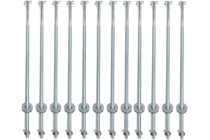 ONESTOCK 3/8-inch x 14-inch Threaded Carriage Bolts with Nuts and Washers - 12 Per Pack