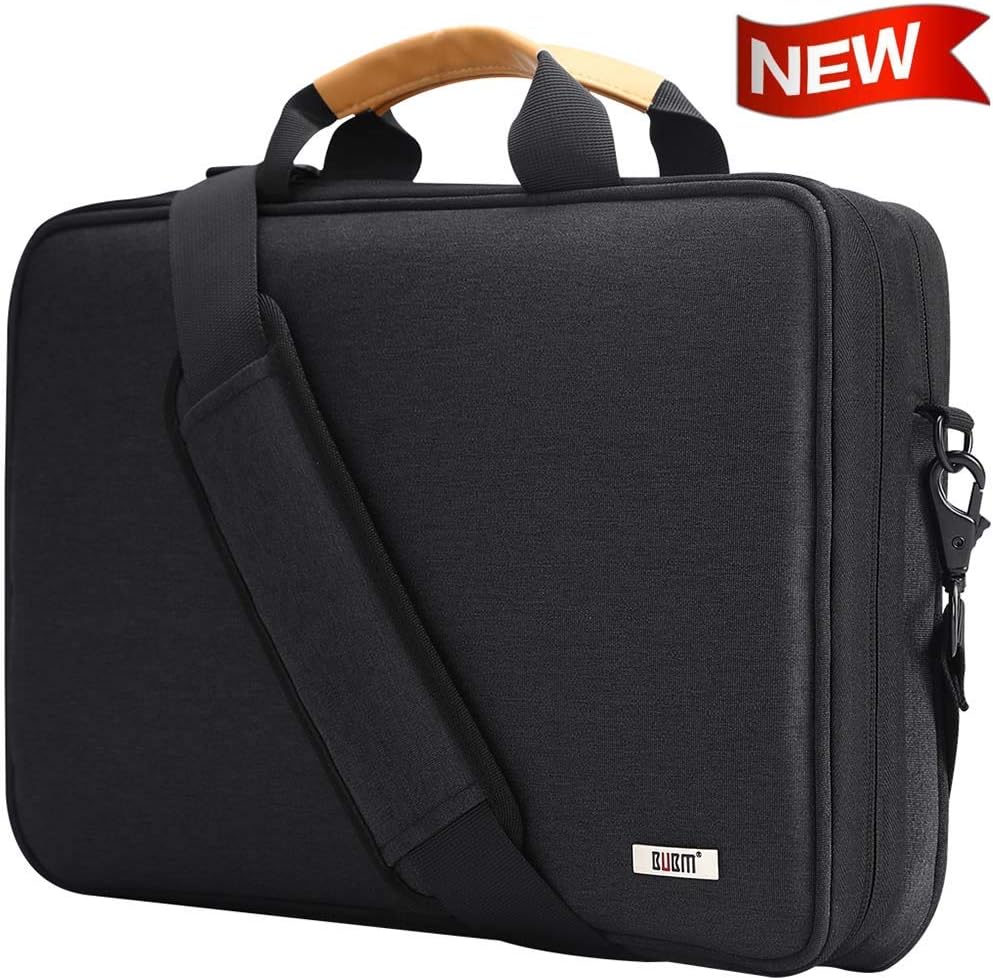 BUBM Laptop Shoulder Bag 13-14 Inch Compatible for 13.3" MacBook Pro,MacBook Air, 13.5" Surface Laptop Case with Multiple Organizer Pockets, Carrying Briefcase Messenger Bag(Black)