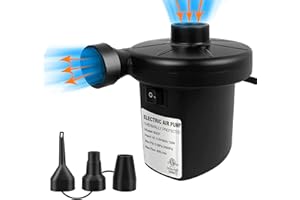 WEEFEESTAR Electric Air Pump for Inflatables, Air Mattress Pump Inflator Deflator Pumps with 3 Nozzles Pool Air Pump for Float Inflatables(130W)
