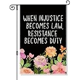 Gkodw When Injustice Becomes Law Resistance Becomes Duty Garden Flag, Funny Anti Racism Yard Flags for Outdoors, Feminist Social Justice Yard Sign, Human Rights Equality Flag
