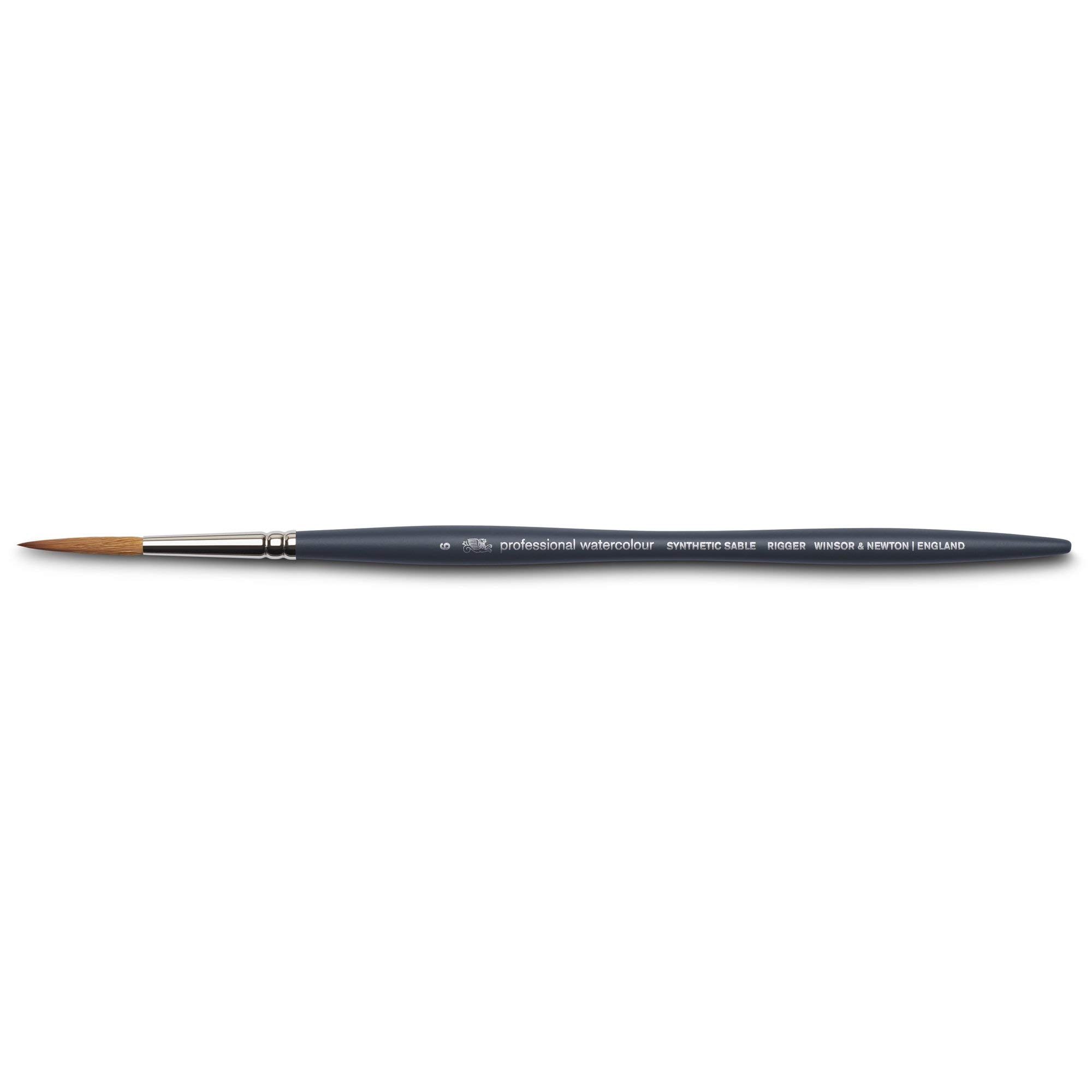 Winsor & Newton 5011306 Professional Watercolour Brush, Painting Brush for Watercolours with Synthetic Fibres, Ergonomic Handle, Durable & Dimensionally Stable, Short Handle, Rigging Brush No. 6