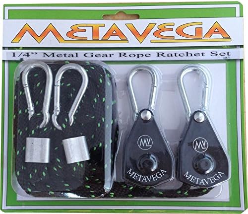 Metavega Heavy Duty 1/4" Rope Ratchets - 2 Per Pack, Metal Gear Locking