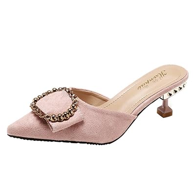 SOMESUN Damen Modisch Freizeit Pumps Frau Mädchen Herde Weinglas Ferse High Heels Schlank Sexy Dünn Spitz Sandalen Leder Beil