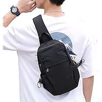 Small Black Sling Crossbody Backpack Shoulder Bag for Men Women, Lightweight One Strap Backpack Sling Bag Backpack for…