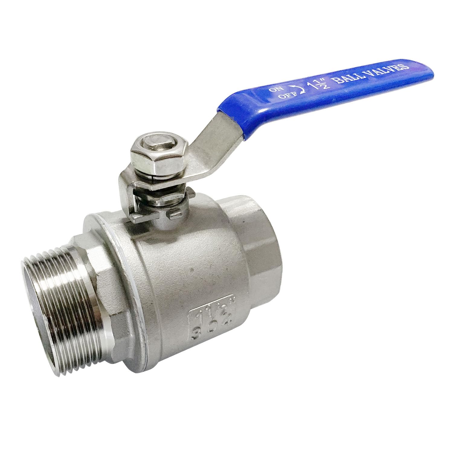 Photo 1 of LOZOME 1-1/2" Male to Female Thread Full Port Ball Valves NPT 304 Stainless Steel for Water Oil Gas WOG1000