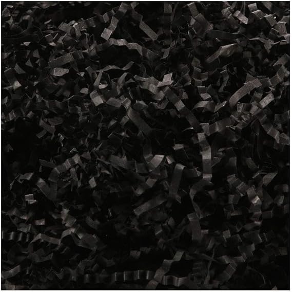 PACKHOME 1 LB Crinkle Cut Paper Shred Filler, Black Shredded Paper for