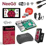 Raspberry Pi 3 B+ (B Plus) Ultimate Kit – Complete Set Includes Raspberry pi Motherboard, 7” Touchscreen Display, Power Supply, 32GB SD Card, 2 Heatsinks, Official Case &amp; 6ft HDMI Cable &amp; Keyboard