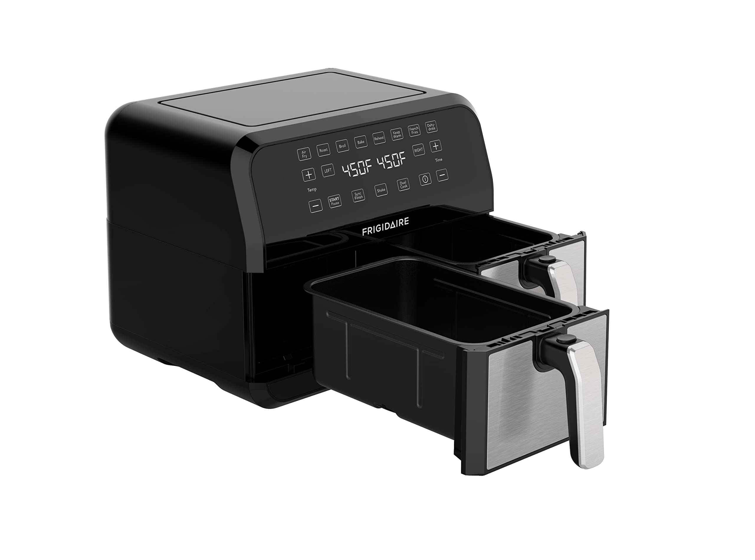 CULINARY CHEF 8 QT DUAL zone 2-drawer Digital Air Fryer, Black/Stainless