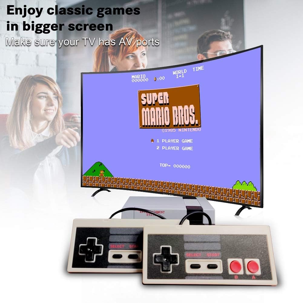 Classic Mini Retro Game Console with Built-in 620 Games and 2 NES Classic Controllers, AV Output Video Games for Kids, Children Gift, Birthday Gift Happy Childhood Memories: Toys & Games