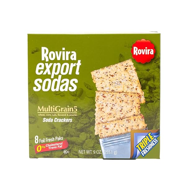 ROVIRA MULTIGRAIN SODA CRACKERS – DELICIOUS BUTTER FLAVOR FOR SNACKS, GARNISH, OR PARTIES – 9 OZ (PACK OF 1)
