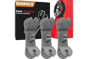 Cord Organizer for Appliances - Upgraded Patented Signice 3 Pack Tidy Cord Wrapper Holder Wrap Keeper Cord Winder Stick on Kitchen Mixer, Blender, Coffee Maker, Pressure Cooker, Air Fryer (Gray)