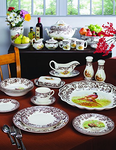 Spode Woodland Turkey Sauce Boat and Stand