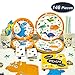 WERNNSAI Dinosaur Tableware Set - Party Supplies for Boys Kids Birthday Baby Shower Includes Cutlery Bag Table Cover Plates Cups Napkins Straws Utensils Serves 16 Guests 146 PCS