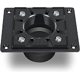 EXF Shower Drain Base Kit for 2 Inch and 3 Inch Waste Pipe | Rectangle Black Flange with Threaded Adaptor and Rubber Coupler for No Hub Drain Installation