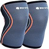 WOD Nation Knee Sleeves for Weightlifting (1 Pair) Premium Support & Compression - Powerlifting & CrossFit - 5mm Neoprene Sleeve for the Best Squats - Fits Both Women & Men