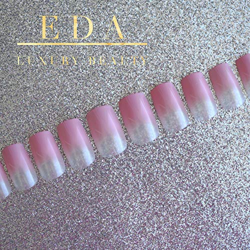 EDA LUXURY BEAUTY SILVER NUDE PINK OMBRE FRENCH LUXE DESIGN Full Cover Press On Nails Acrylic Nail Kit Artificial Nail Tips False Nails Extra Long Ballerina Coffin Square Nail Art Fashion Fake Nails 2 EDA LUXURY BEAUTY SILVER NUDE PINK OMBRE FRENCH LUXE DESIGN Full Cover Press On Nails Acrylic Nail Kit Artificial Nail Tips False Nails Extra Long Ballerina Coffin Square Nail Art Fashion Fake Nails