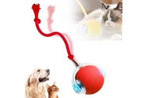 PETUPS Interactive Cat Toy, 2025 New Cat Toy for Indoor Cats, Intelligent Rolling Ball Toys, Kitten Toys for Bored Indoor Cats/Dogs (Red)