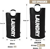 DOKEHOM 90L Large Collapsible Laundry Basket Freestanding Hamper Black view 3