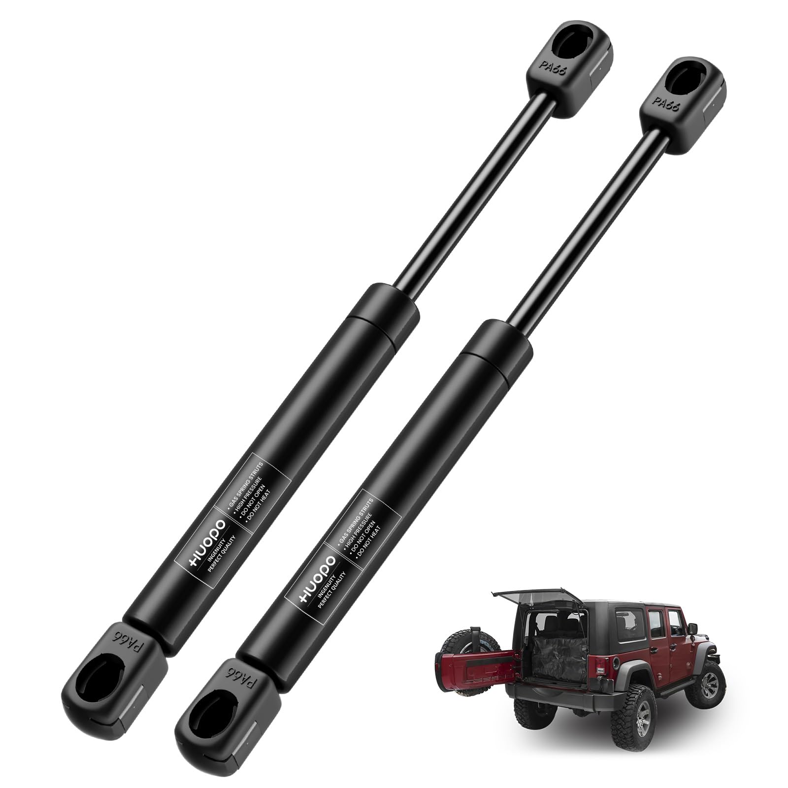 Photo 1 of HUOPO Rear Window Struts for Jeep Wrangler 2007-2010, Back Window Lift Support Shocks for 2006 Jeep Wrangler 65th Anniversary, Replacement Parts OEM #SG214054, 2 Packs