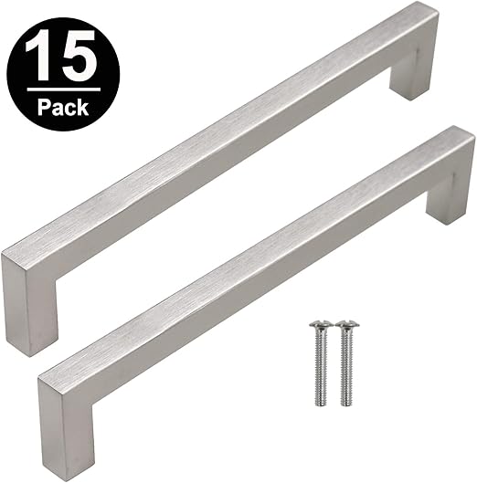Gobrico 1 2 Wide Stainless Steel Square Cabinet Pulls Bathroom