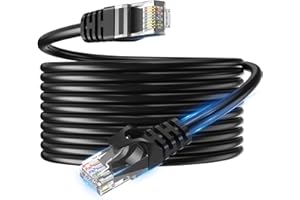 Cmezevi CAT6 Ethernet Cable 25 FT, Bare Copper UTP Internet Network LAN Patch Wire, High-Speed Cat 6 Cord for Gaming, Compute